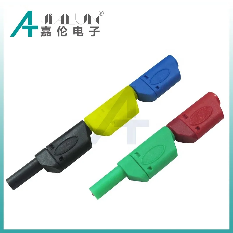 Защитный Штабелируемый Банановый штекер JIALUN PA из никелированной меди 4 мм