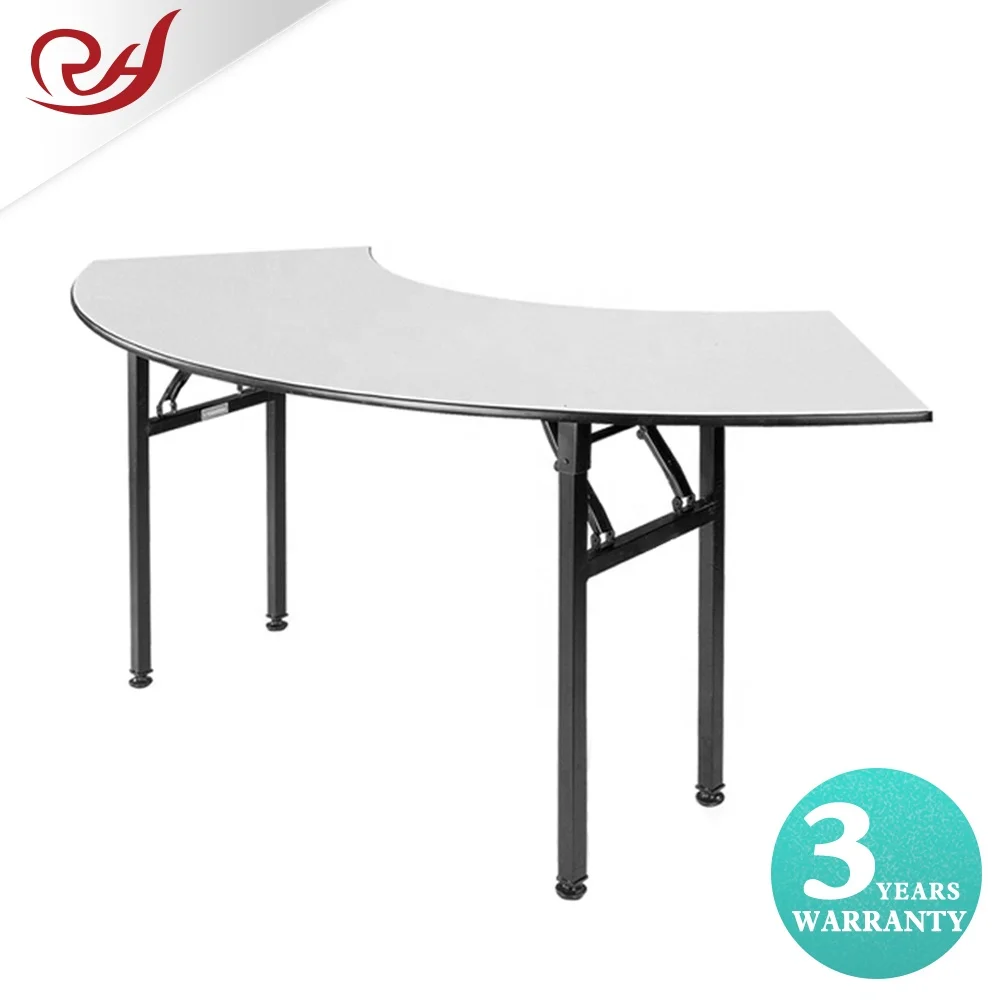Wholesale Foldable Plywood  arc PVC oval Banquet wedding Tables