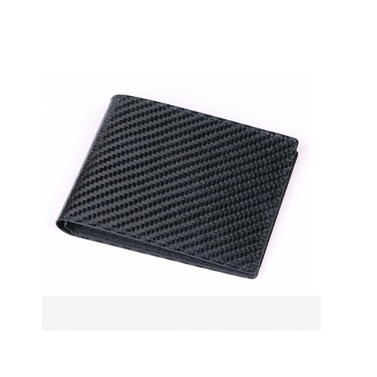 Custom real carbon fiber leather card holder men wallet factory price