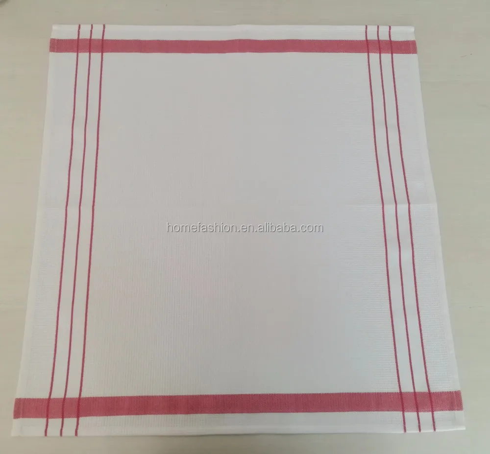 Высококачественная вафельная салфетка из 100% хлопка в красную/зеленую/синюю/оранжевую полоску стекла