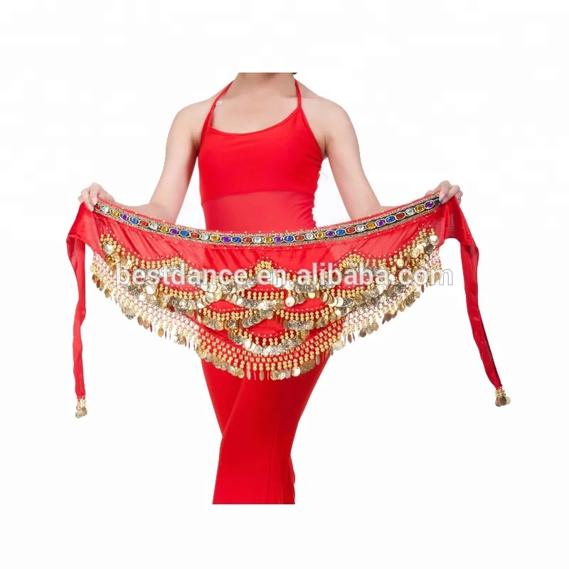 Bestdance танец живота три слоя золотой монеты пояс хип шарф монет и поясом из бисера юбка с запахом