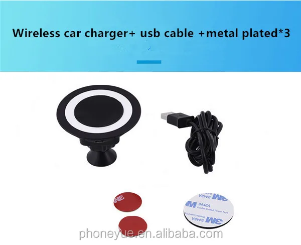 Universal Rotating Magnetic Qi Wireless Charger Cradle Car Holder for Samsung s6/s7