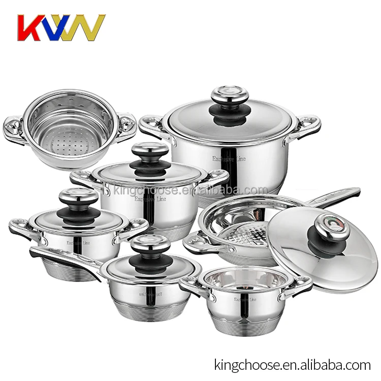 2018 New Design 12 pieces cookware set acier inoxydable batterie de cuisine