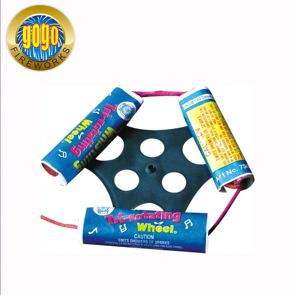 S7503, китайские фейерверки, треугольные вращающиеся колеса для детей
