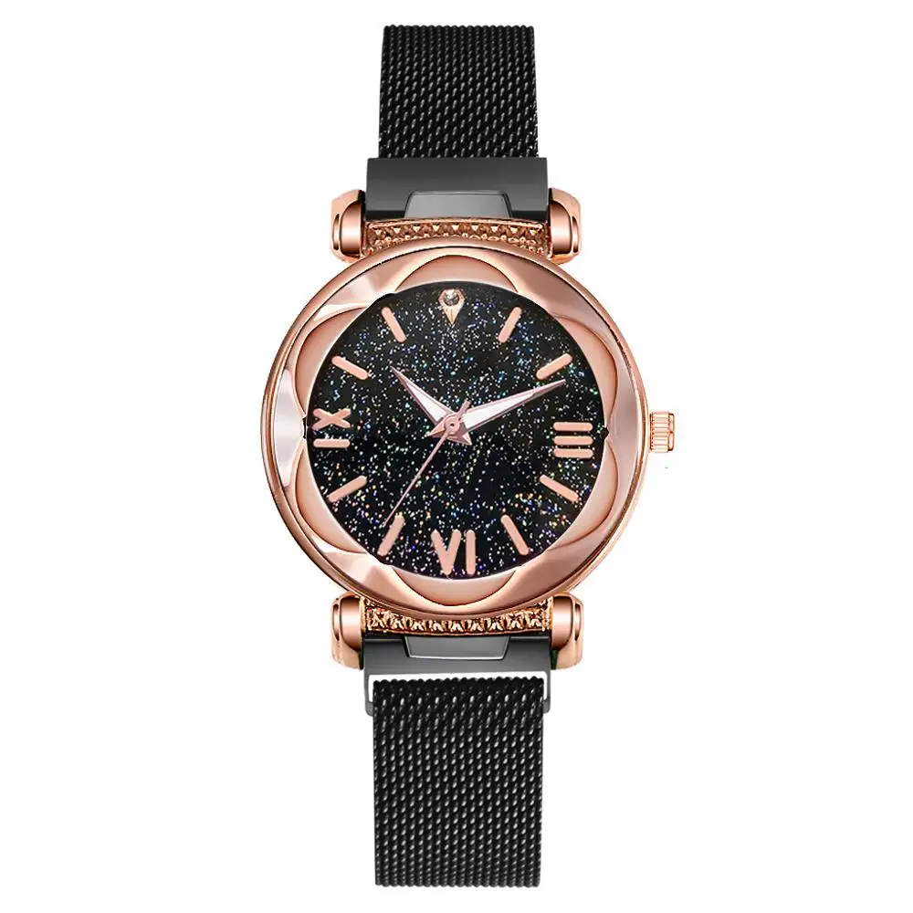 
Meibo Women Mesh magnetic Strap Starry Sky Quartz Wrist Purple Watches For Women JAW-0591 