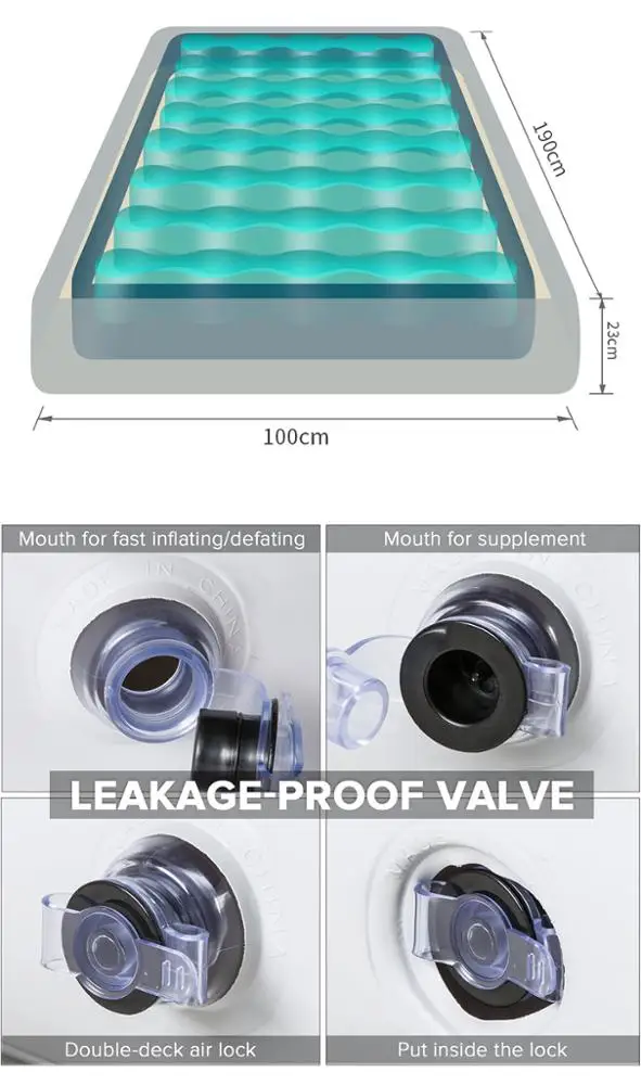 portable and comfortable inflatable air bed air mattress for camping and sleeping with auto pump