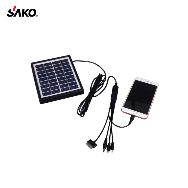 SAKO Hot sales Africa 5W 6V solar panel battery phone mobile charger with solar power charger for cellphone