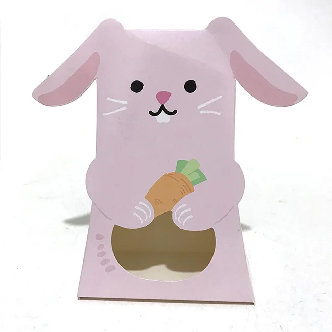 Cartoon animal gift favor chocolate small candy packaging paper display box with window christmas cookies biscuit wholesale