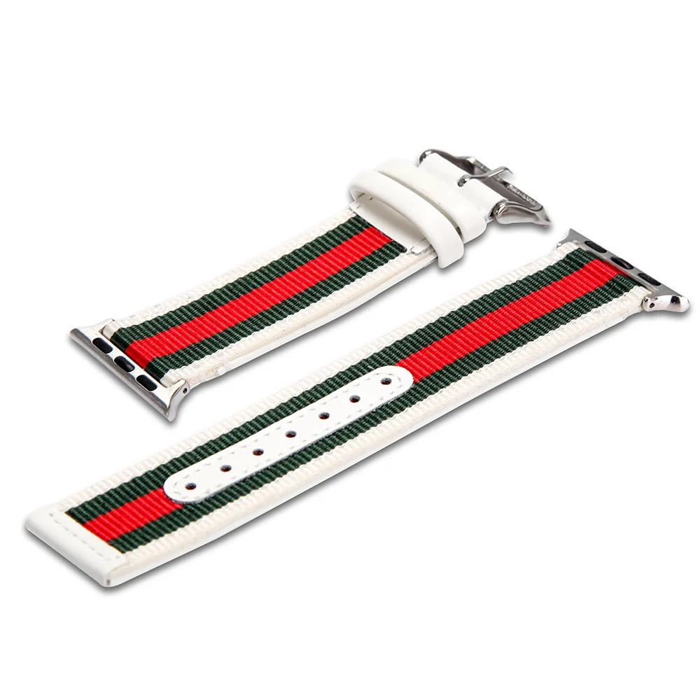 
Wholesale Premium Nylon +PU leather Watch Band Strap with Stainless Steel Buckle watch band replacement for apple iwatch strap 