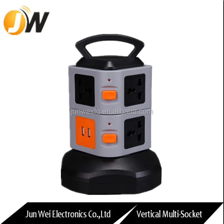 
2 Layer Multi Vertical Extension Sockets with UK/Euro Plug 
