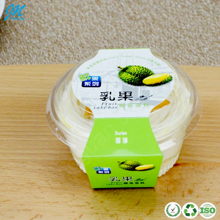 Clear small round plastic fruit ice cream and cake cup packaging container box