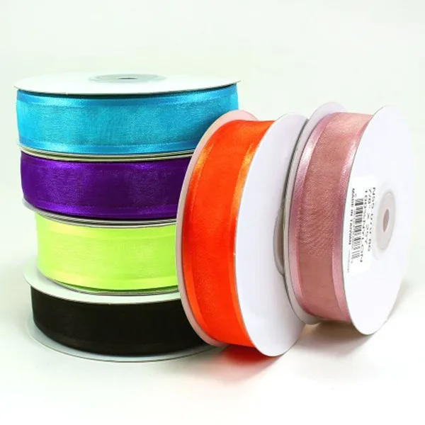 Satin Edged Nylon Organza Ribbon / Wired Sheer Ribbon