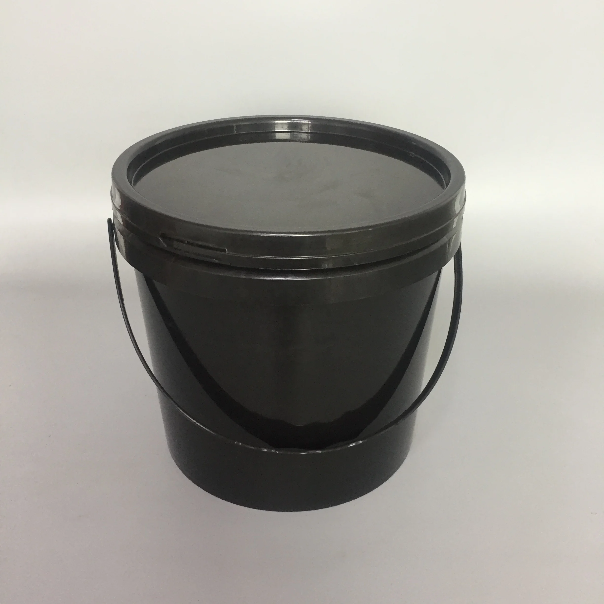 Пластиковое ведро 1 галлон пищевые контейнеры с черной крышкой