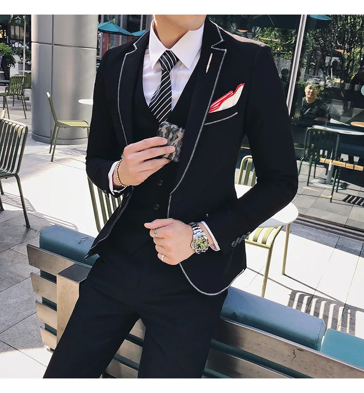 men business suit--men Formal Wedding Prom Dinner 3 pieces (Jacket & Pant & Vest) Customize Mens Custom suits