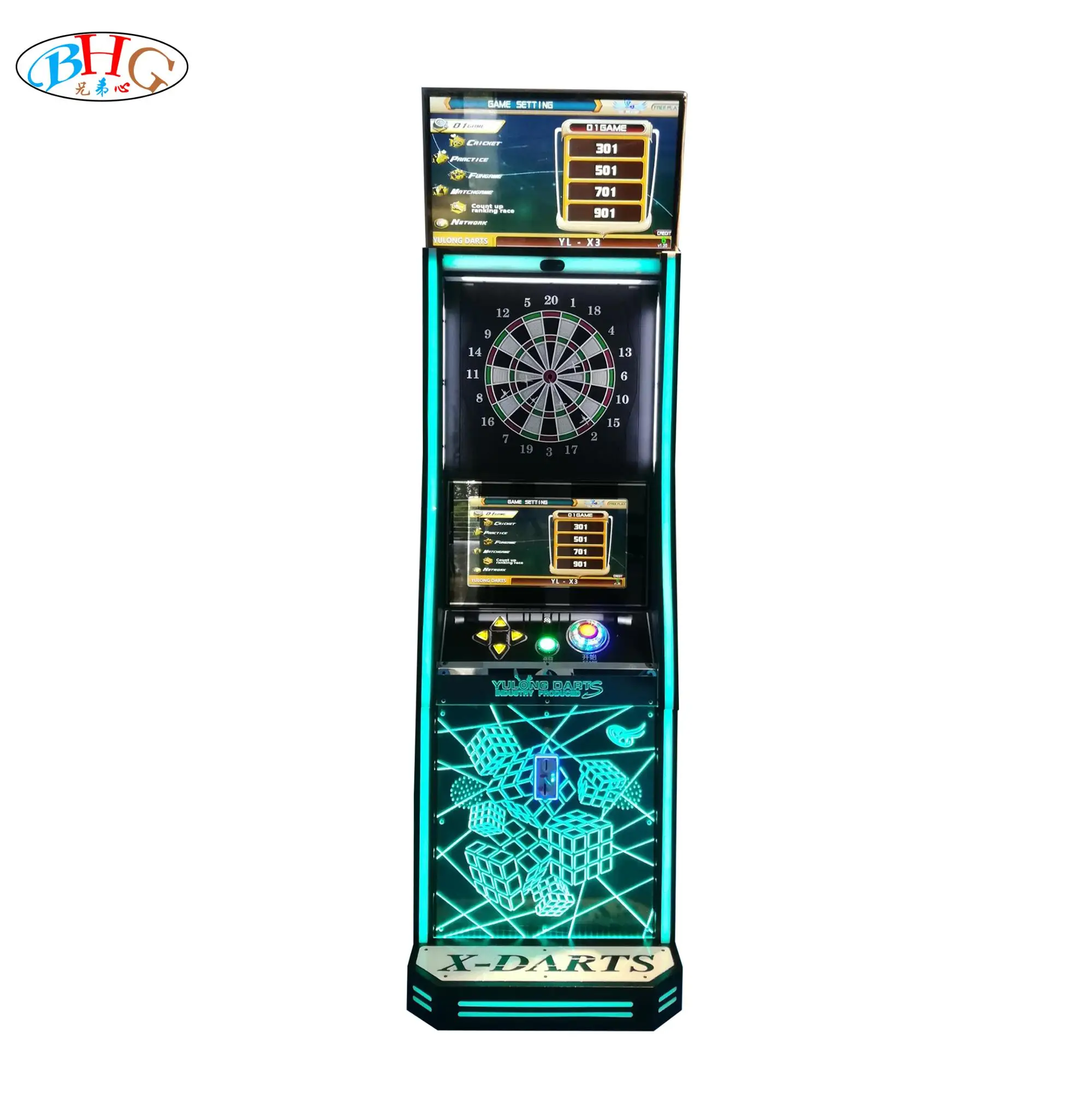 Светодиодные Красочные двойной экран машины Дартса-монетоприемник king дротик для игрового автомата
