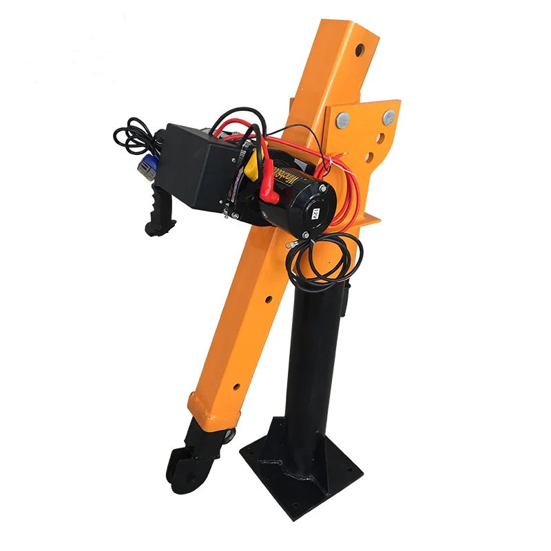 light duty electric pickup truck crane with electric cable winch