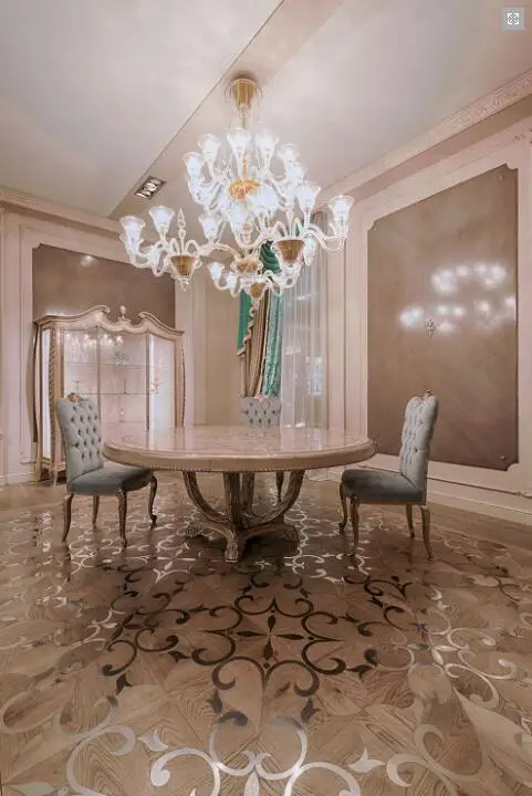 steel inlay oak wood laminate parquet flooring