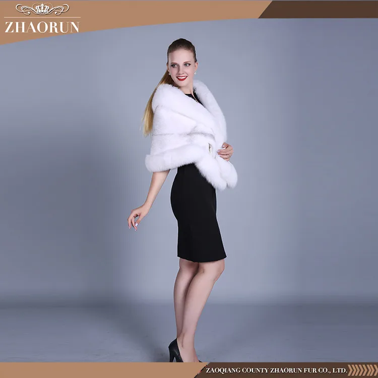 100% real import denmark mink fur shawl , white mink fur poncho for lady