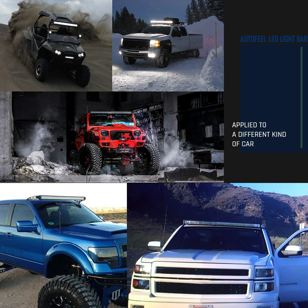 2019 E-Mark 30000 Lumen 50 inch Curved 4 Row 8D 12D 32 22INCH LED Car Off Road LED Light Bar for Truck Driving