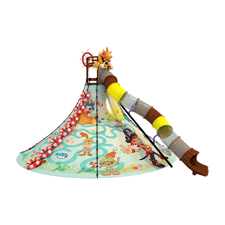 Оборудование Для крытой игровой площадки, новый дизайн, горка вулкана с скалолазанием для крытой игровой площадки