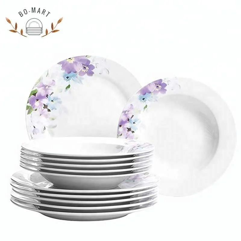 Торговли обеспечение 18 шт. набор посуды с цветочным узором