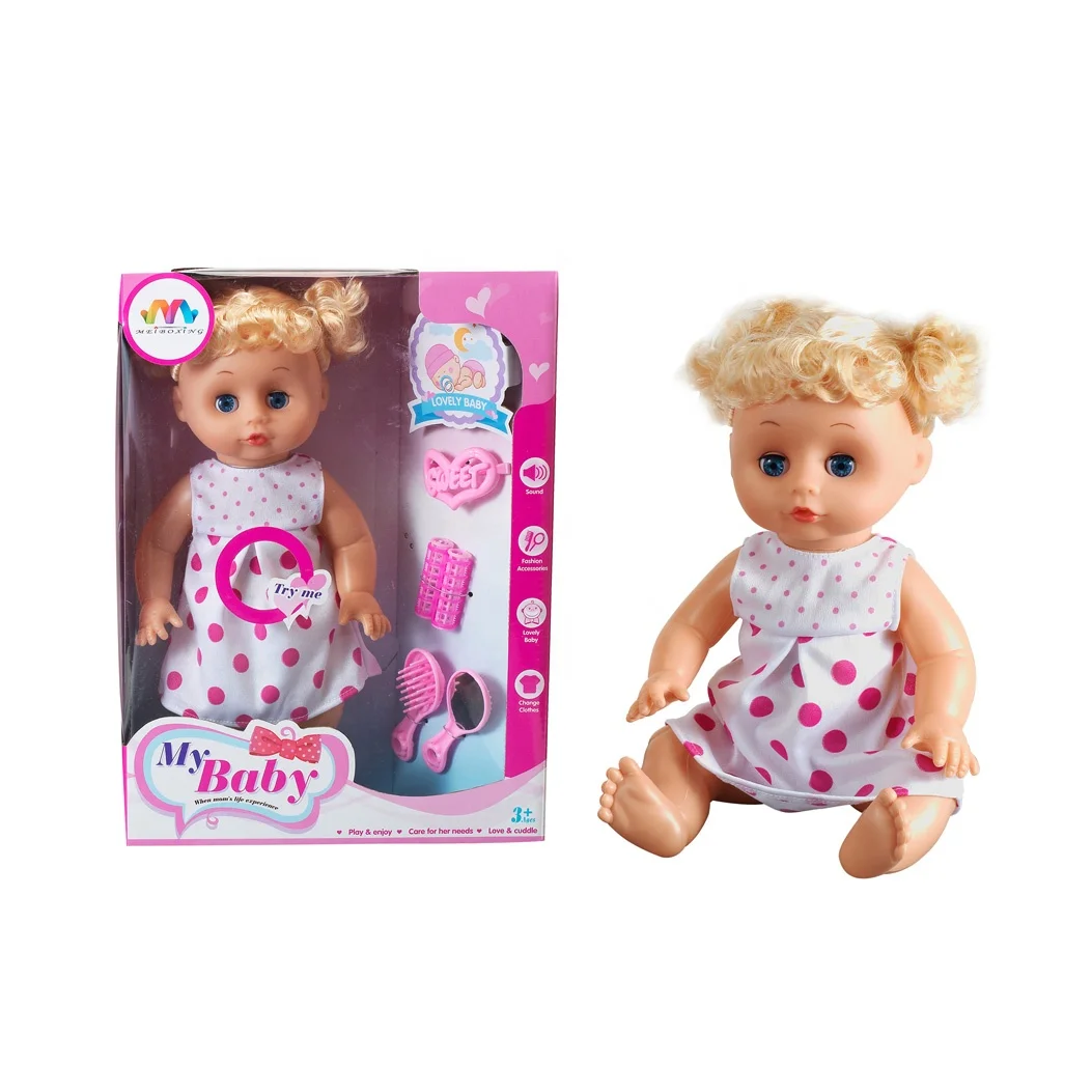 Girl lovely baby 16 inch realistic reborn vinyl doll with 12 sound.