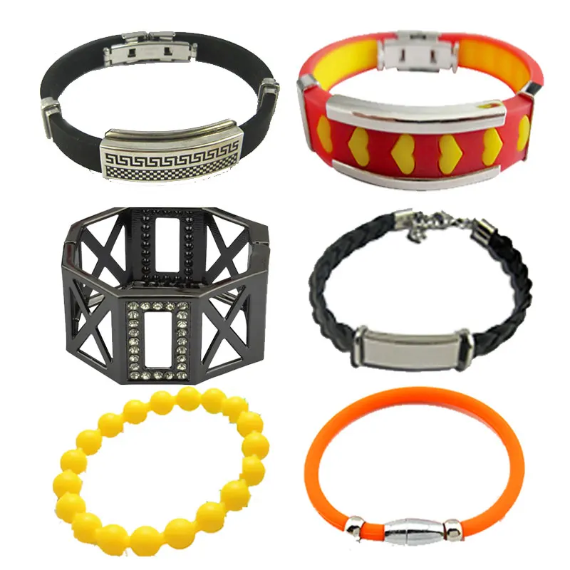 Custom Womens Leather Wristband Gifts Recessed Logo Multi Color Mens Stainless Steel Bracelet