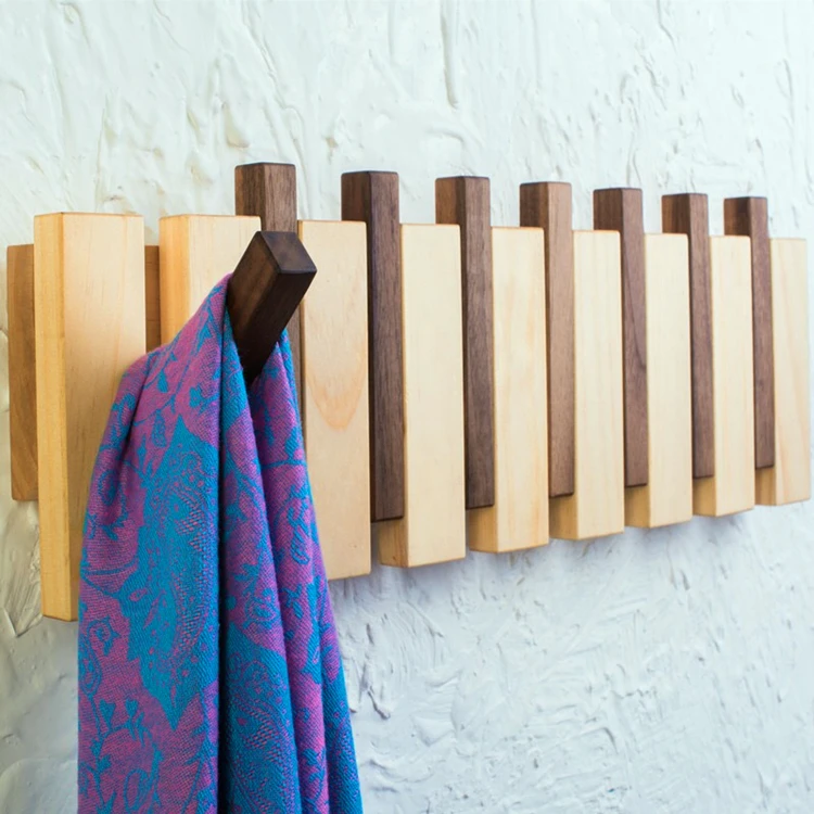 Custom ilogpro wall coat hook wooden wall coat hat rack wood corner coat rack