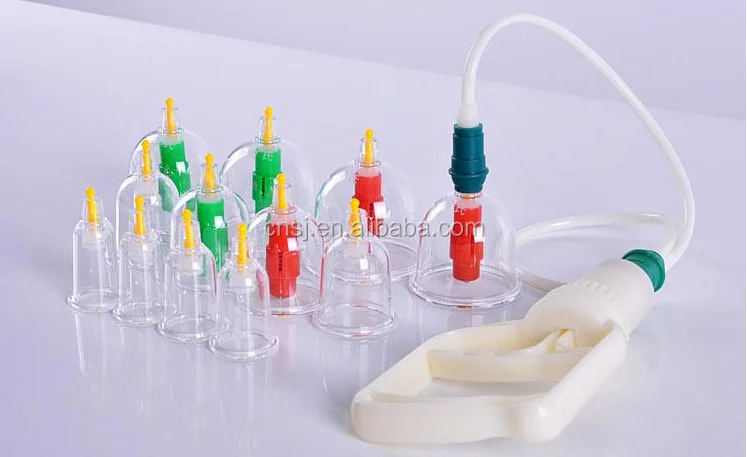 
2018LVS Negative Pressure Cupping Set, Acupuncture Chinese Cupping Set Health Care Transparent English 6 Magnetic Needles LV SHI 
