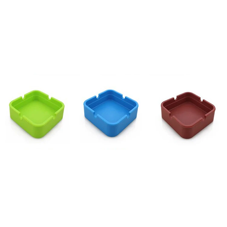 
Wholesale Colorful Heat Resistant Square Silicone Ashtray Eco-friendly unbreak cigar smoking tobacco pocket ashtray for car 