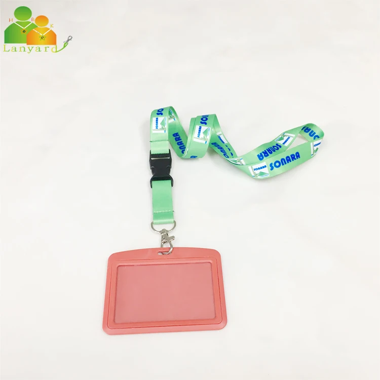 
Hot sale Eco-friendly custom plastic id card holder with custom sublimation polyester lanyard, ID card holder plastic 