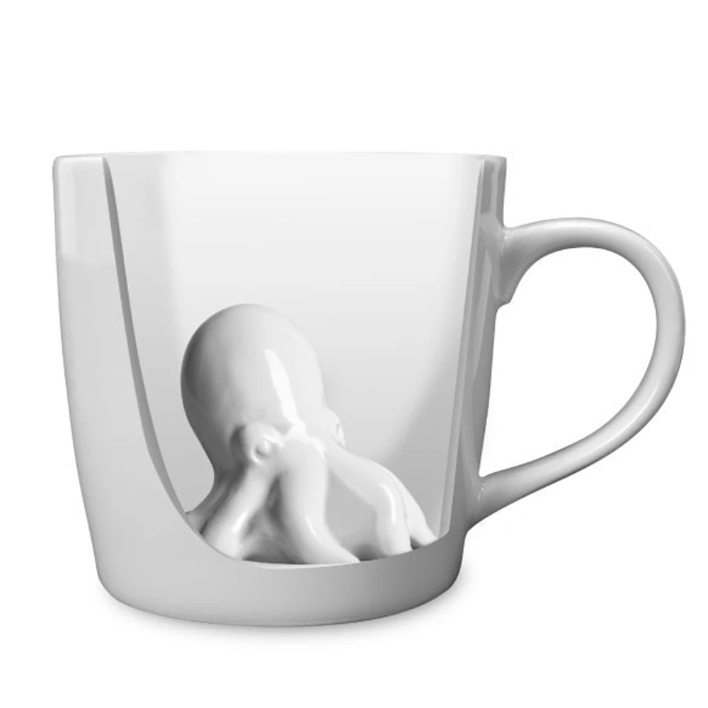 UCHOME 3D gift promotion inner octopus figure ceramic mug cup for coffee
