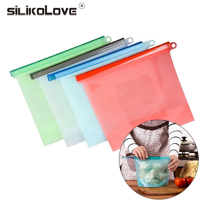 1500ml&1000ml Reusable Silicone Food Storage Bags | BEST for Sandwich, Liquid, Snack, Lunch, Fruit, Freezer Airtight Seal