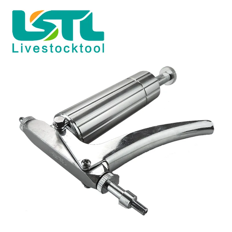 Veterinary Equipment Poultry Vacination Injection Stainless Steel 0.1-1ml Adjustable Automatic Syringe Medical Injector