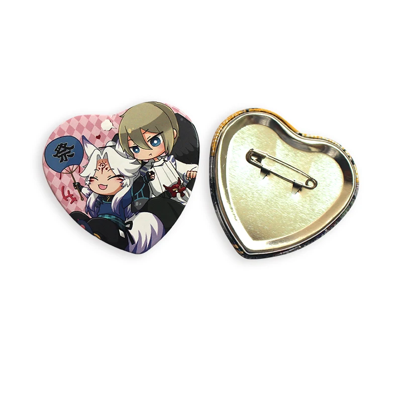 Custom Heart Button Badges Heart Shaped Badge Pin