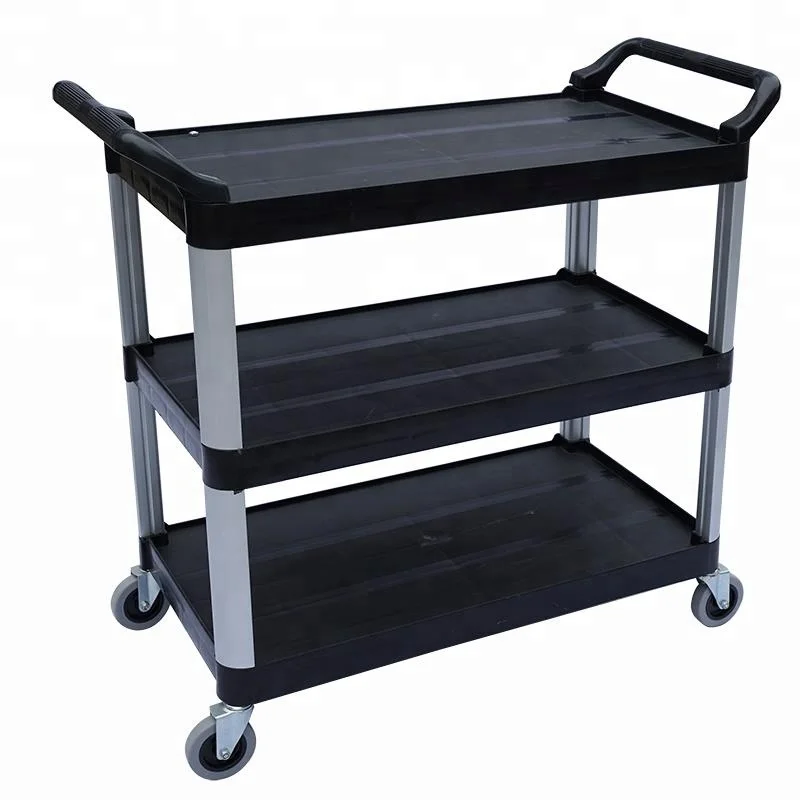 4 колесный пластиковый ресторанный сервис тележка