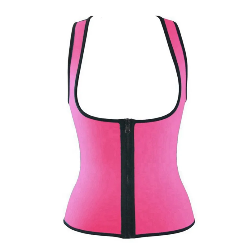 6298 Wholesale women Waist Trainer with personal logo Body Shaper with Zipper for Women Sweat Neoprene Sauna Vest shapewear