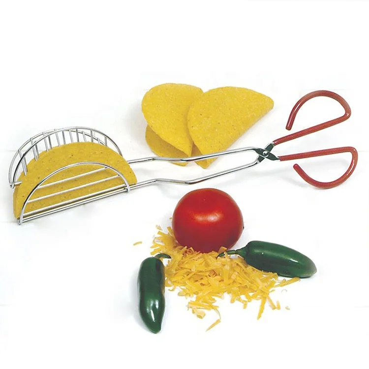 Food Grade Taco Press Stainless Steel Taco Press Tong with coating handle