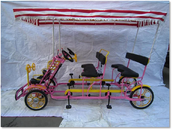 Best-selling factory outlet 4-person surrey sightseeing tandem bike bicycle bicicletas