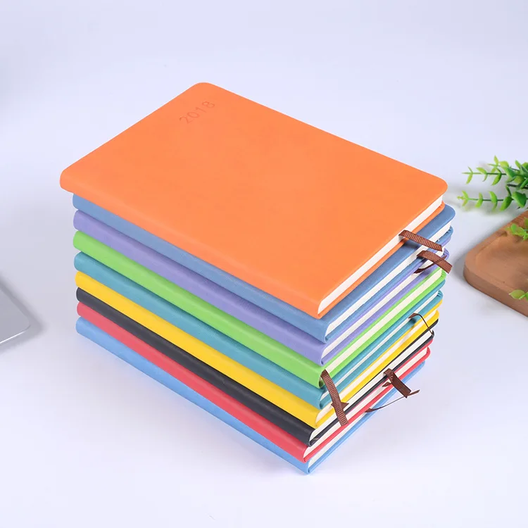 Wholesale 2019 A5 notebook Logo Customized Pocket Notepad PU Leather Diary Note Book Custom Hardcover Planner Journal