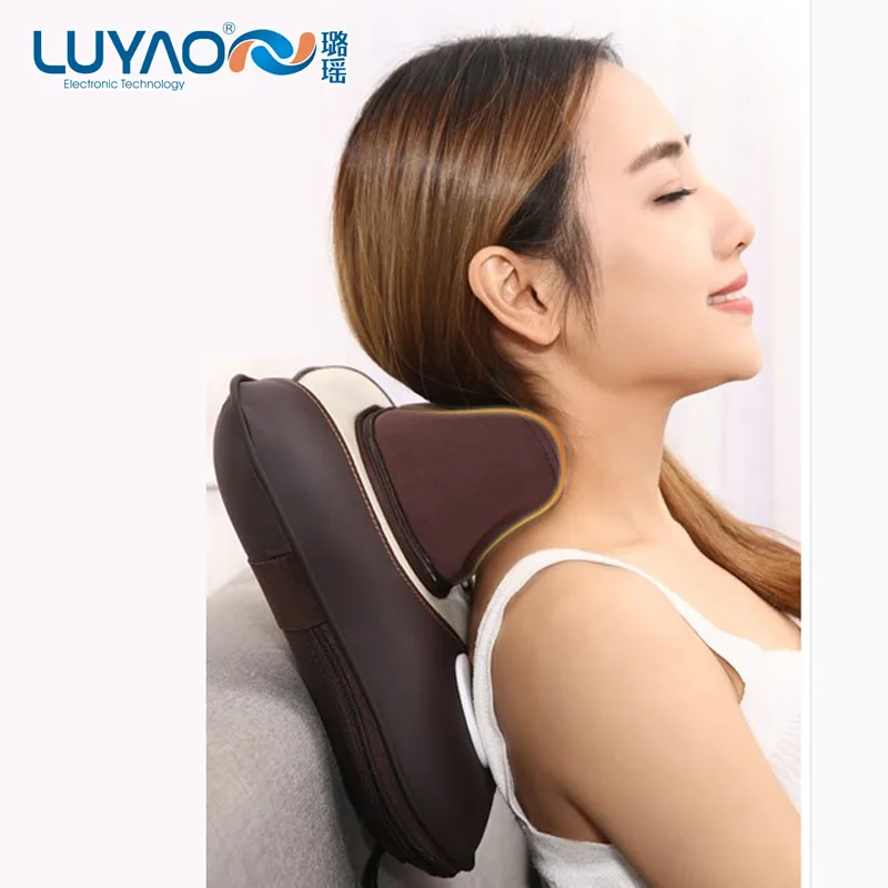 LUYAO Roller Back Magnet Heating Neck Massage Pillow