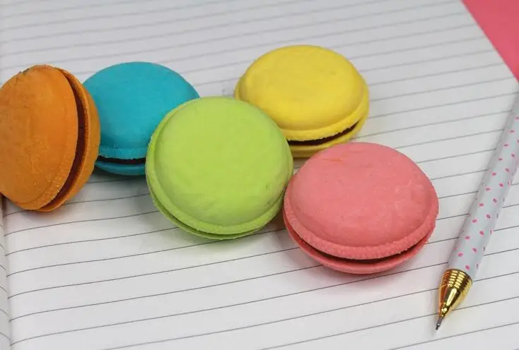 
eraser macaron school supplies cake material escolar borracha escolar gomas de borrar 3d gomme kawaii silgi papelaria criativa 