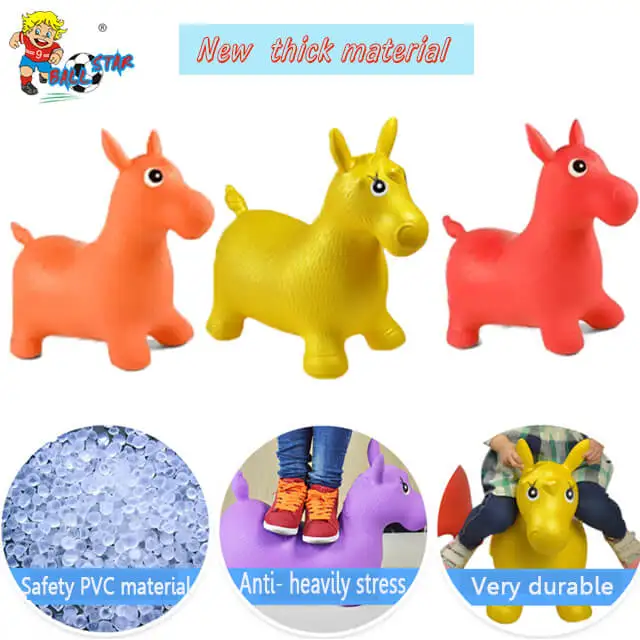 Wholesale baby inflatable toys riding animal toys PVC jumping animal pony horse