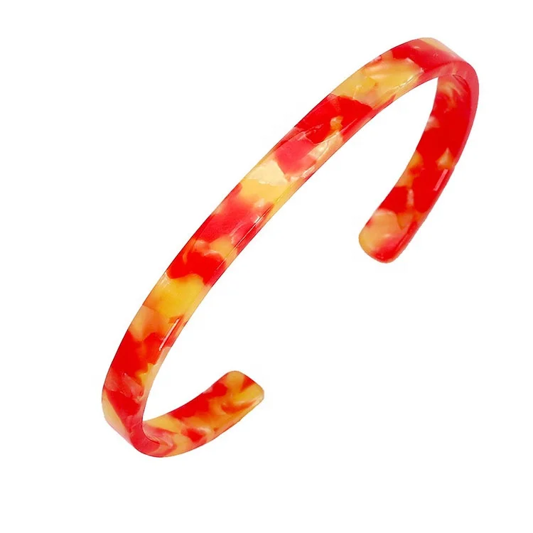 7 mm or 10mm Wide Leopard Resin Bangle Multi Color Lucite Bangle Tortoise Cuff Bangle  Bracelet