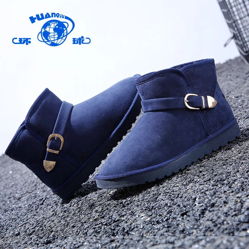 HUANQIU дышащий Искусственный Короткие мех мужские ботильоны зимние сапоги для мальчиков зимние
