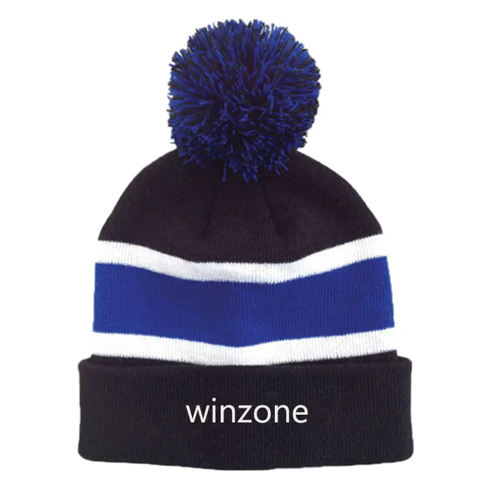
custom winter embroidery beanies with pompom beanies with custom label 