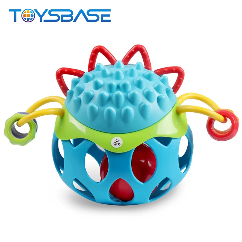 
Eco-Friendly Rubber Baby Music Rattle Toys Soft Silicone Ball 