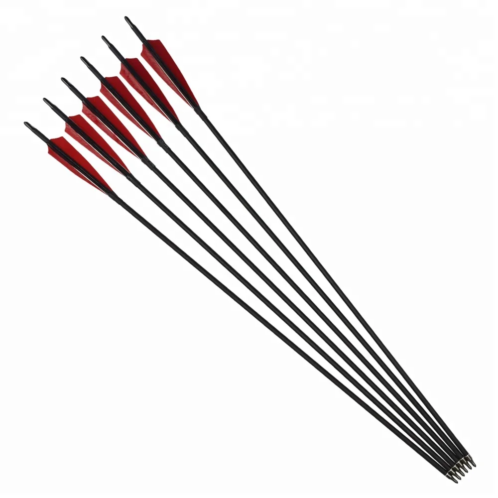 Hunting Arrows Equipment 5' Turkey Feather Target Field Point 30' Roll Fiberglass Arrow for Sale