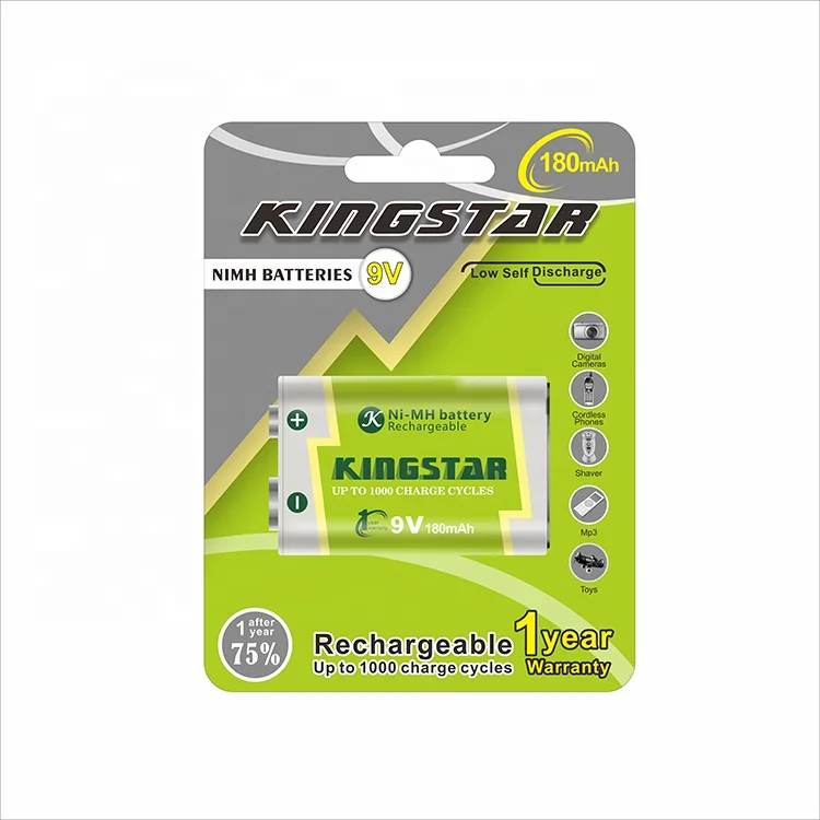 High Capacity 9V 180mAh Ni-MH Rechargeable Battery Pack/ Prismatic Ni-MH batteries for Electric Toy/Sweeper