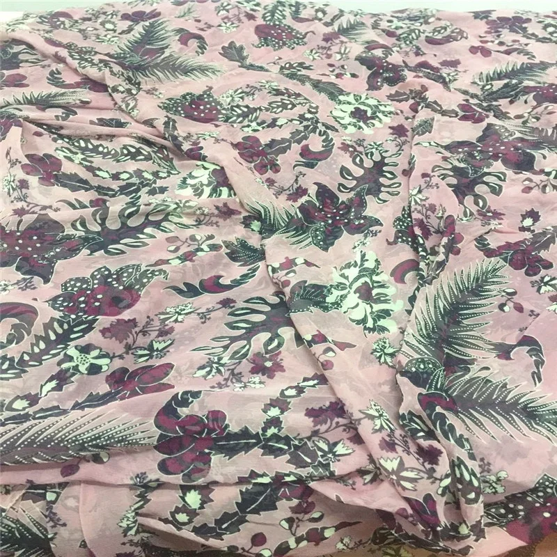 Silk Crepe Georgette Fabric Printed Silk Georgette Fabric Natural Silk Fabric